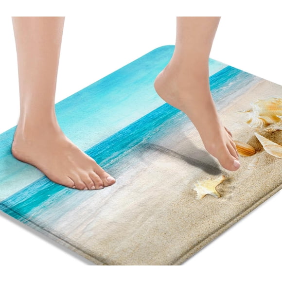 Alfombra antideslizante Britimes Blue Ocean Waves de 50 x 80 cm
