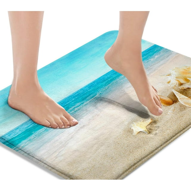 Alfombra antideslizante Britimes Blue Ocean Waves de 50 x 80 cm
