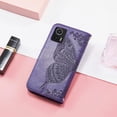 thumbnail image 4 of for Motorola Edge 30 Neo 6.28" Wallet Case for Women Girls, Shiny Butterfly Flower PU Leather Cover with Card Slot Holder Flip Phone Case for Motorola Edge 30 Neo Rhinestone Deep Purple, 4 of 18