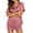 Pink_#02, variant on Silk Pajamas for Women Short Sleeve Sleepwear Soft Button Down Loungewear 2 Piece Satin Pjs Shorts Set,Dark Purple L