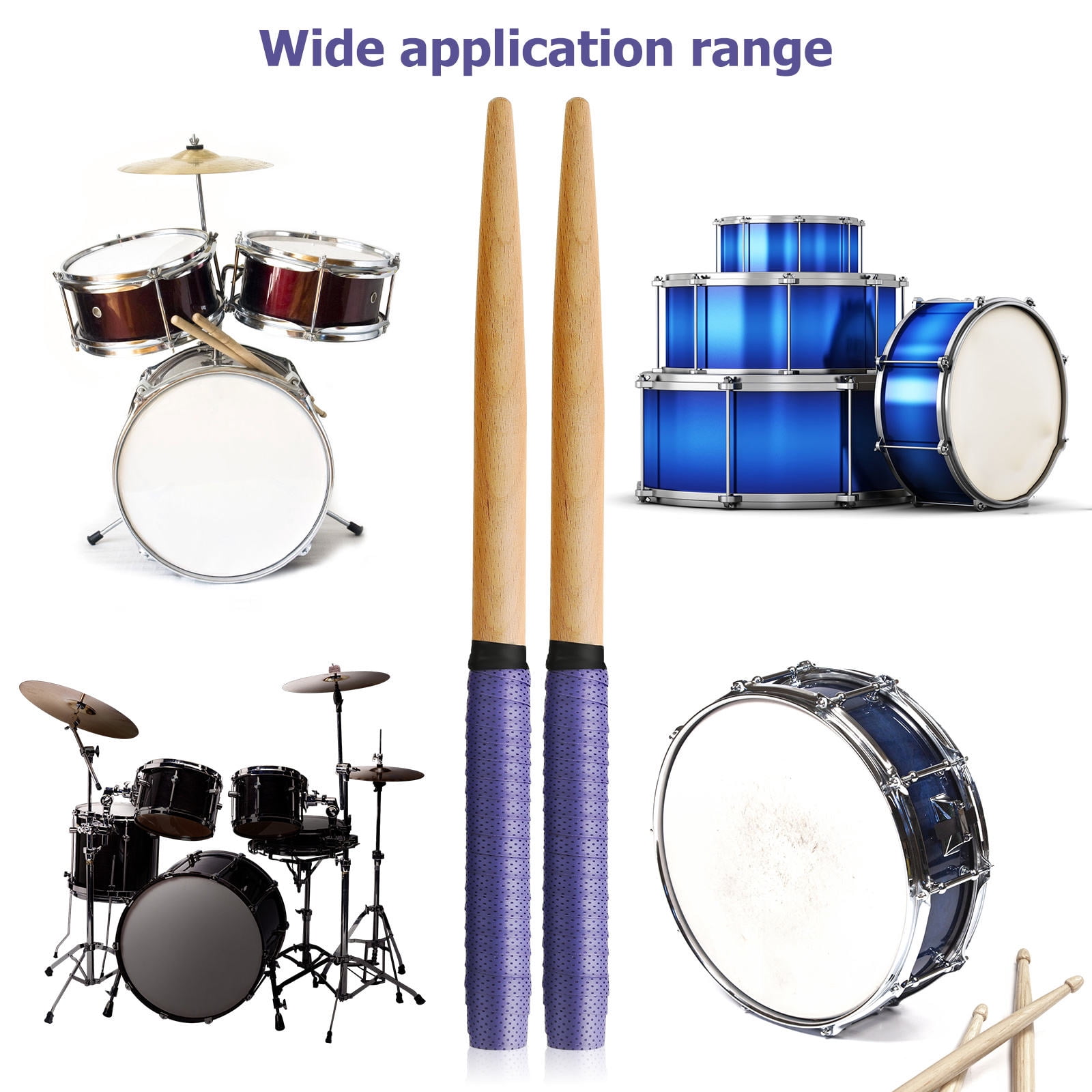 Hemoton 3 Pairs Drumsticks Portable Drum Sticks Lightweight Sticks for Drum