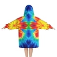 thumbnail image 2 of Colorful Tie Dye Flowe Blanket Hoodies for Kids 6-13YR Oversize Wearable Blanket Hoodies for Boys Girls Teens, 2 of 7
