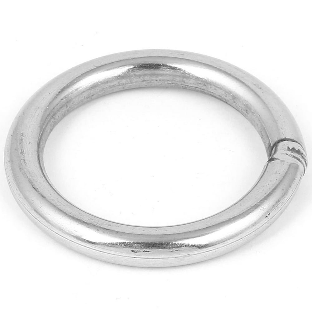 60mm x 45mm x 8mm Stainless Steel Welded O Ring Hardware Silver Tone