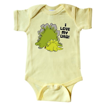 

Inktastic I Love my Dad with Baby and Daddy Stegosauruses Gift Baby Boy or Baby Girl Bodysuit