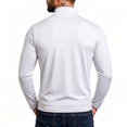 thumbnail image 4 of Juorvia Compression Shirt Men Zip-Up Slimfitted Stretchy Mock Neck Athletic Workout Solid Color Tops(X-Large,White), 4 of 5