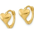 thumbnail image 2 of Sterling Silver Gold-Tone Heart Hinged Hoop Earrings (Width 8.1) (Length 12.2) - Jbsp, 2 of 5