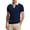Navy, variant on BUWTTER Mens Relaxed Polo Shirts Short Sleeve Solid Color Business Tops Dressy Work Casual Lapel Shirts Beige L
