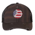 thumbnail image 2 of Patriotic Ball Cap - Distressed American Flag Baseball - Vintage Baseball Trucker Strapback Hat (NavyBlue), 2 of 8