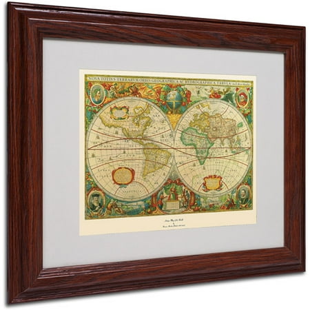 Trademark Fine Art 'Old World Map Painting' Matted Framed Art