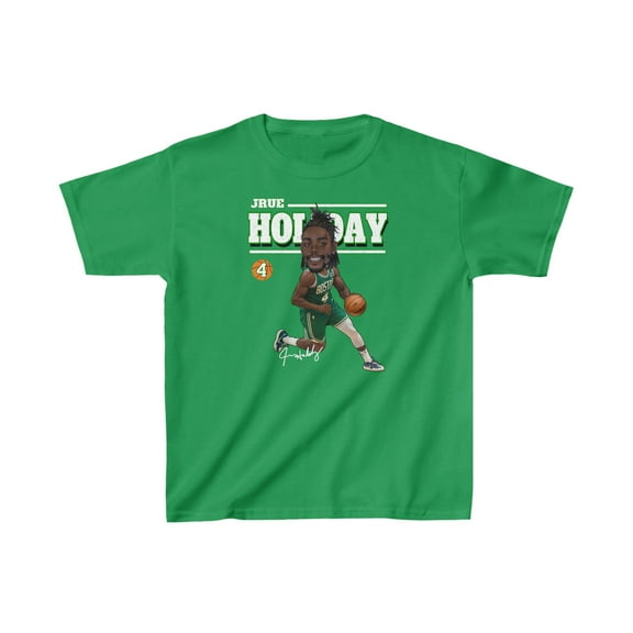 2024 Boston Jrue Holiday #4 Cartoon basketball fan gifts Kids Cotton Tee