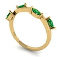 thumbnail image 2 of 0.4 ctw Wedding Band for Women - 18K Yellow Gold Simulated Emerald Stackable Eternity Ring, 2 of 6