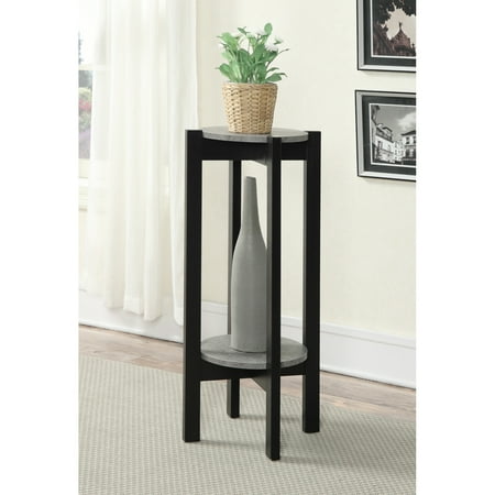 Newport Deluxe Plant Stand, Faux Cement and Black
