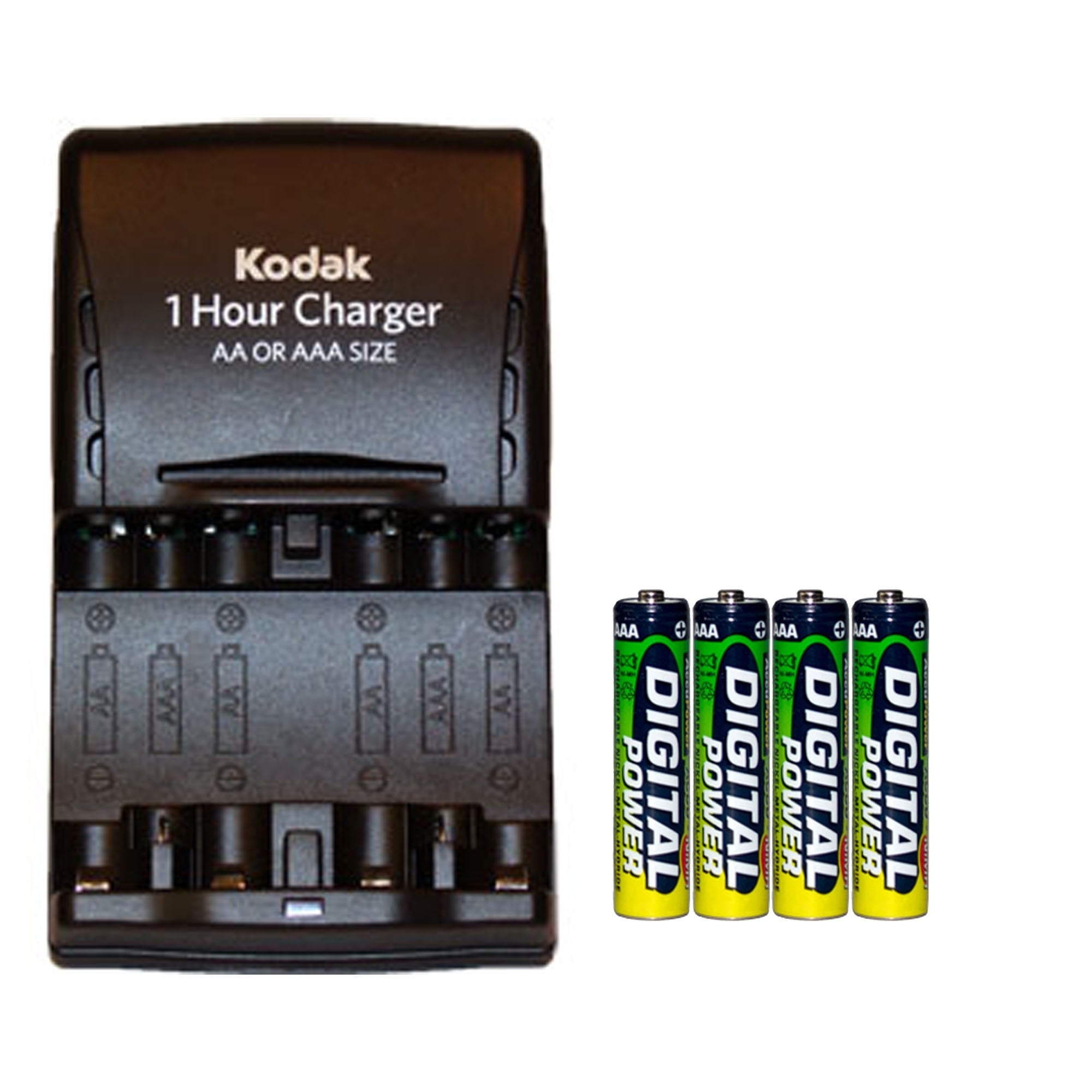 Kodak AA / AAA Smart Charger + 4 AAA AccuPower NiMH Batteries (1200 mAh