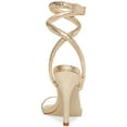 thumbnail image 3 of Steve Madden Women Scales Flat Strappy Ankle Strap Sandal Gold Snake Size 10 NIB, 3 of 3