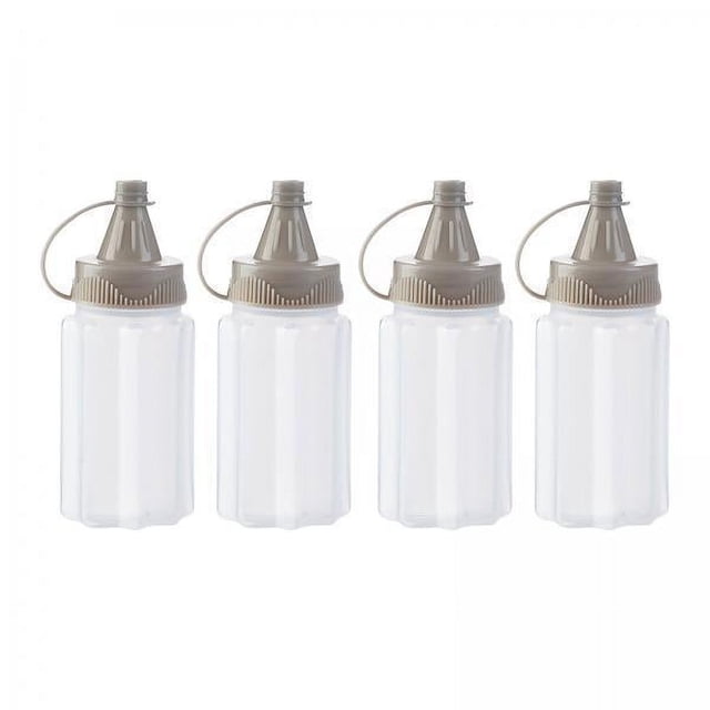 5 x 4 botellas pequeñas, tarros de especias vacíos, botellas transparentes multifuncionales para condimentos, mini contenedores para senderismo y barbacoa. 5 piezas