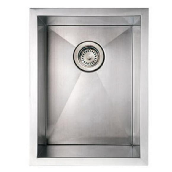 Alfi Trade  15 in. Noahs Collection commercial single bowl undermount sink- Brushed Stainless Steel