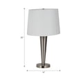 thumbnail image 4 of Metal Slim Cone Table Lamps for Home Decor - Decorative Light for Bedroom Nightstand, Living Room, and Bedside - Accent Lamp for Office and Study Room - Set of 2, 25", Silver & Metallic, 4 of 11