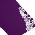 thumbnail image 6 of WCMZJ Womens Floral Lace Stitching Capri Leggings Elastic High Waisted Stretch Soft Cropped Capris Pants Plus Size Purple M, 6 of 6