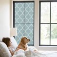 thumbnail image 3 of Blue Moroccan Window Privacy Film, Retro Country Geometric Quatrefoil Plaid Static Cling UV Sun Blocking Tint Film Heat Control Windows Films for Bedroom Bathroom, Window Stickers 23.6"x59", 3 of 8