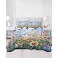 thumbnail image 3 of Spring Floral Twin Size Down Alternative Comforter, Lightweight Comforter Quilt Bedding Set with Pillow Shams Summer Botanical Hummingbird All Seasons Bed Comforter Duvet Insert 68"x86", 3 of 7