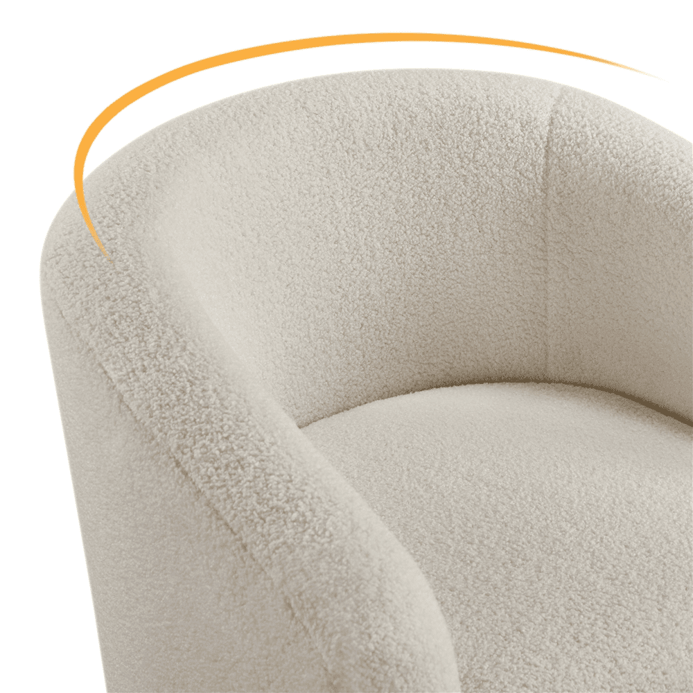 Renwick Modern Upholstered Tub Chair for Living room, Set of 2, Ivory Boucle
