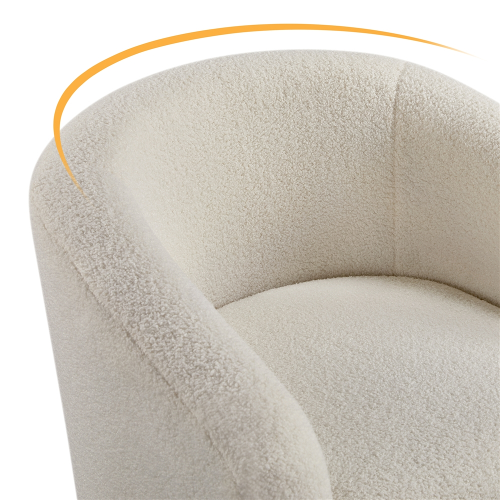 Renwick Modern Upholstered Tub Chair Set of 2, Ivory Boucle photo 7