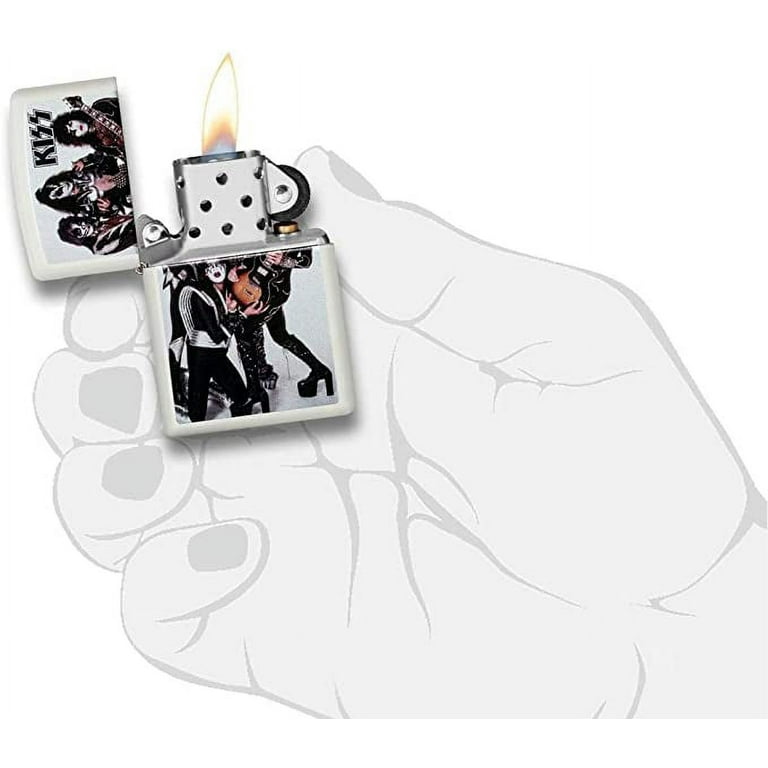 Zippo Lighter: Kiss Rock Band - White Matte 81187