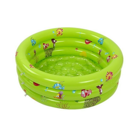 Clean Bottom Pool - Inflatable Kiddie Pool 3 Ring Round Swimming Pool Ball Pit ,Anti-skid Bottom With Double Layer Bubble Designed