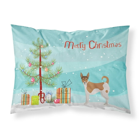 Carolines Treasures CK3487PILLOWCASE Tenterfield Terrier Christmas Tree Fabric Standard Pillowcase Standard multicolor