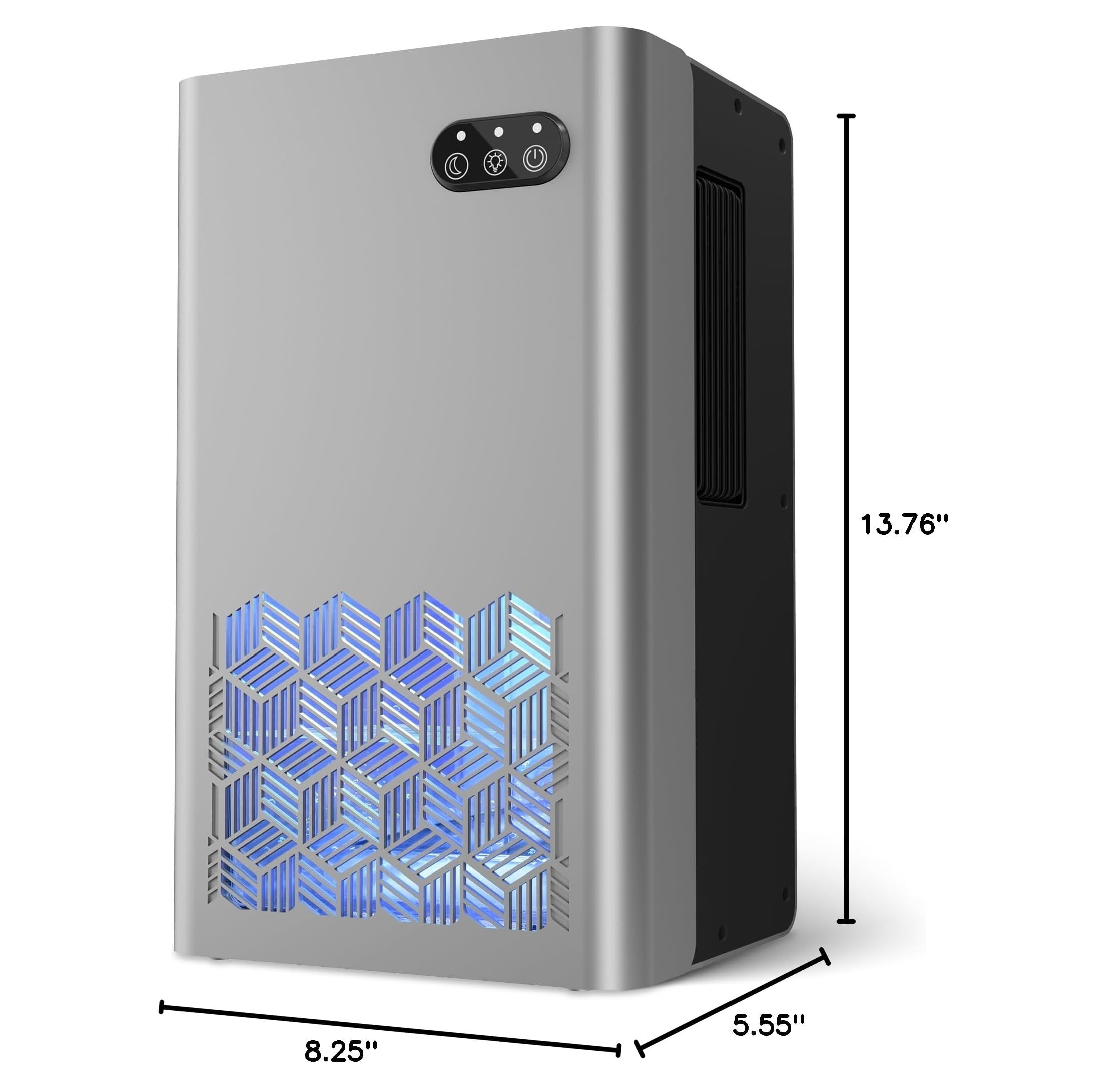 Dehumidifier, 95 OZ Water Tank, 950 sq.ft Dehumidifiers for Home Bedroom Basement Bathroom with Auto Shut Off, 7 Colors LED Light,Silver