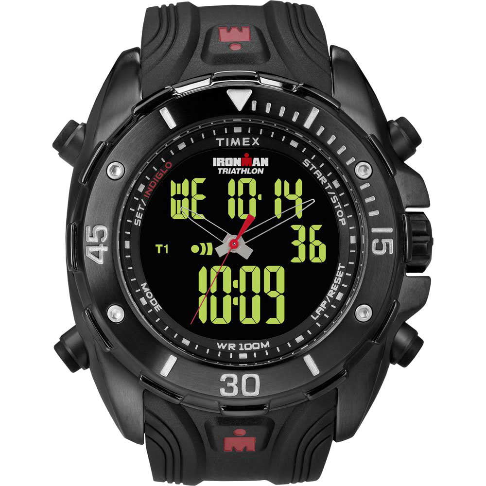 T5K405 Ironman Triathlon Black Chrono Multi-Function Analog Digital Watch -  