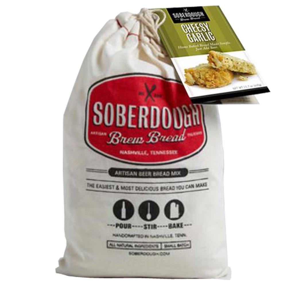SoberDough Artisan Brew Bread Mix Flour Cheesy Garlic Flavor, 15.1