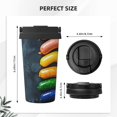 thumbnail image 3 of Zufioo Rainbow Sausages On Dark Slate Print Portable Insulated Coffee Cup, Stainless Steel Vacuum Cup with Lid, Leak-proof, Unisex, Suitable for Car, Cafe, Office, 3 of 8