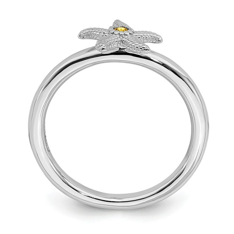 Sterling Silver Stackable Expressions Citrine Starfish Ring Sterling Silver Stackable Expressions Citrine Starfish Ring