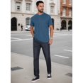thumbnail image 5 of DARING DIVA Men's Henley Breathable Short Sleeve Button Down T-Shirt S Dark Blue, 5 of 7