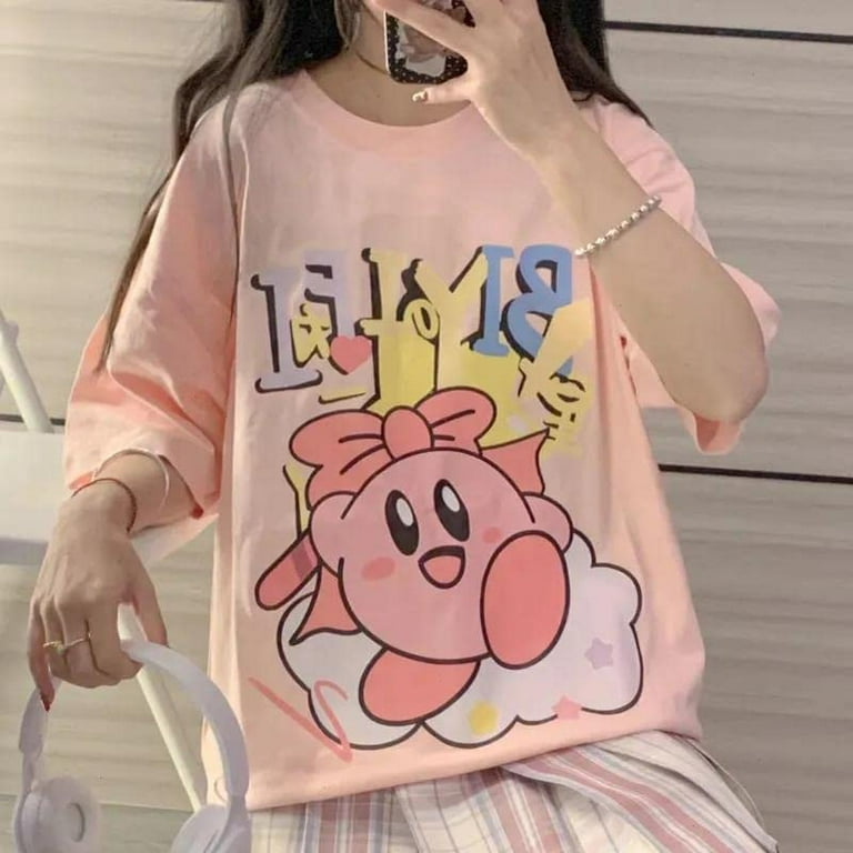 Lady T-shirt Tops Pullover Shirt Girl Japanese Sweatshirt Top Kawaii Cute  Loose