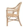 thumbnail image 3 of Pemberly Row Natural Rattan Arm Chair with Braided Outline and Angled Legs, 3 of 10