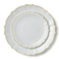 thumbnail image 2 of LUXE Collection White W/ Gold Rim 7.5" Premium Heavyweight Disposable Salad/Dessert Plastic Plates for Elegant Parties & All Occasions:120CT, 2 of 4