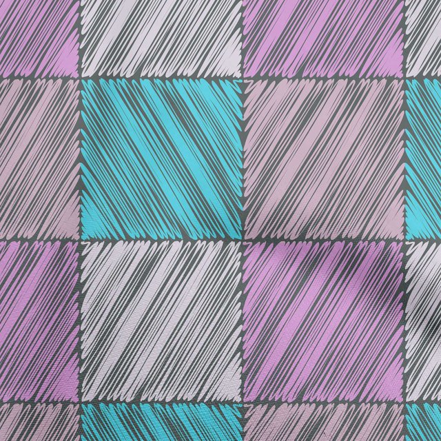 oneOone Tissu Polyester Spandex Bleu Turquoise à Rayures Matériel de Couture Tissu Imprimé au Mètre 56 Pouces de Large