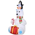 thumbnail image 7 of Household Decor Items Outsunny 7ft Christmas Inflatables Outdoor Decorations Polar Bear with Penguin on Head with Candy Cane and Gift Box, Blow-Up LED Yard Christmas Decor for Lawn Garden Party,Bathr, 7 of 7