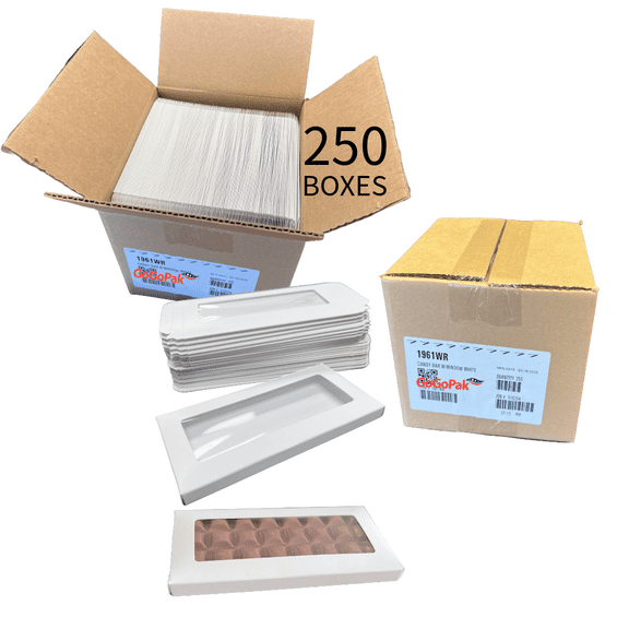 250 Boxes - Chocolate Bar Boxes - with Cello Window - Food Safe - Made in USA