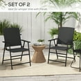 thumbnail image 4 of Outsunny Outdoor Wicker Dining Chair Rattan Foldable Chair Set of 2 Black, 4 of 10