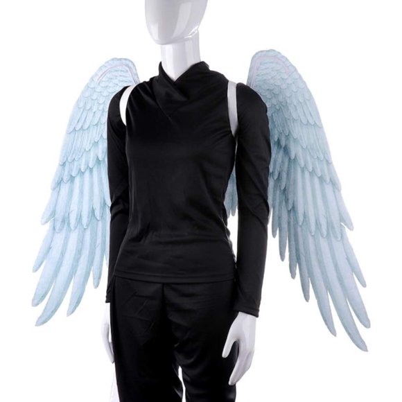 Ailes d'Ange 3d Ailes de Fée Blanches Costume Fête d'Halloween Carnaval Cosplay Ailes pour Adultes Hommes Femmes Enfants, Accessoires de Décoration d'Halloween