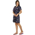 thumbnail image 5 of Bimba Womens Short Cotton Kaftan Blue Floral Printed Caftan Sleepwear Beach wear, 5 of 7