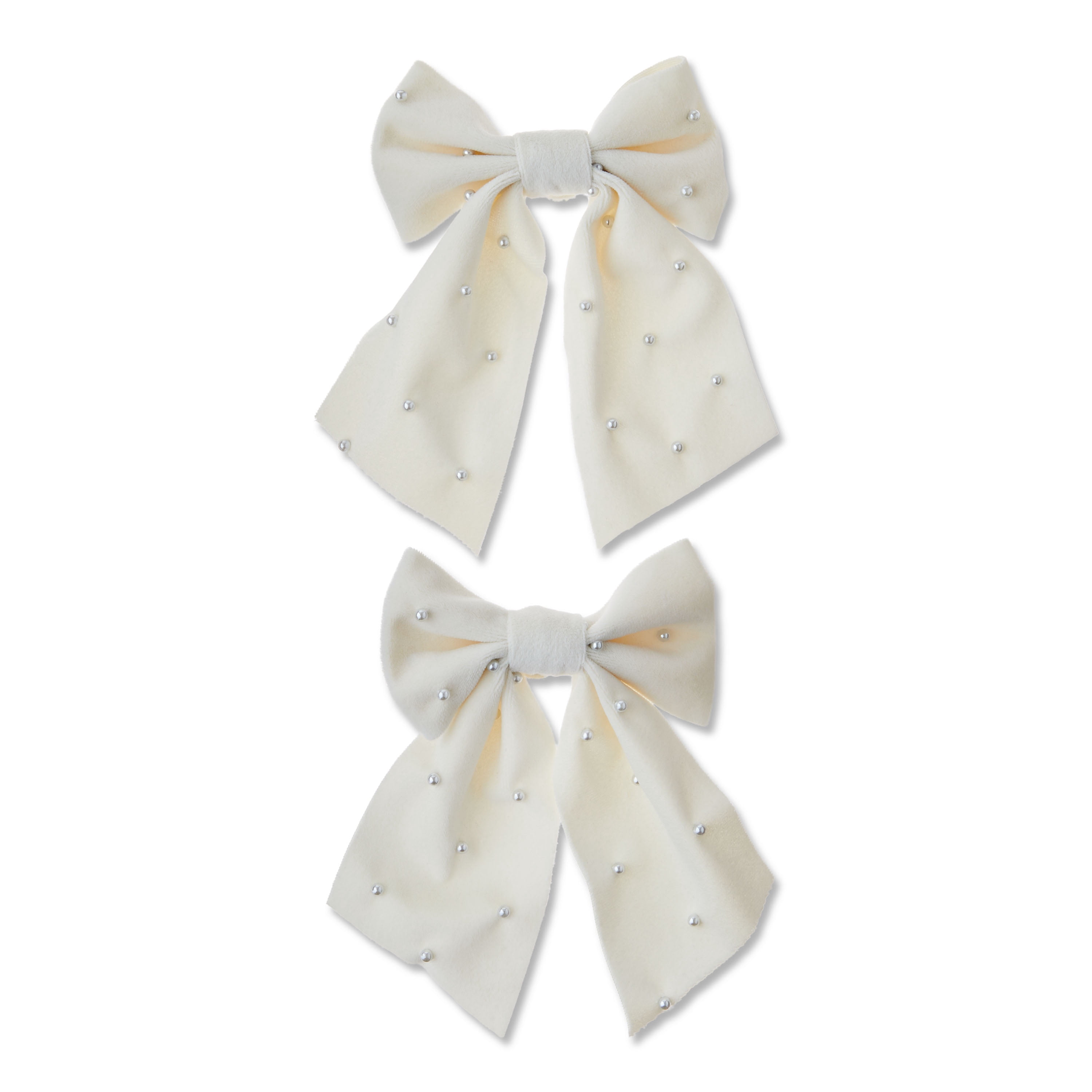 Ivory Pearl Beaded Decorative Bow, 6", 2 Count, by My Texas House
