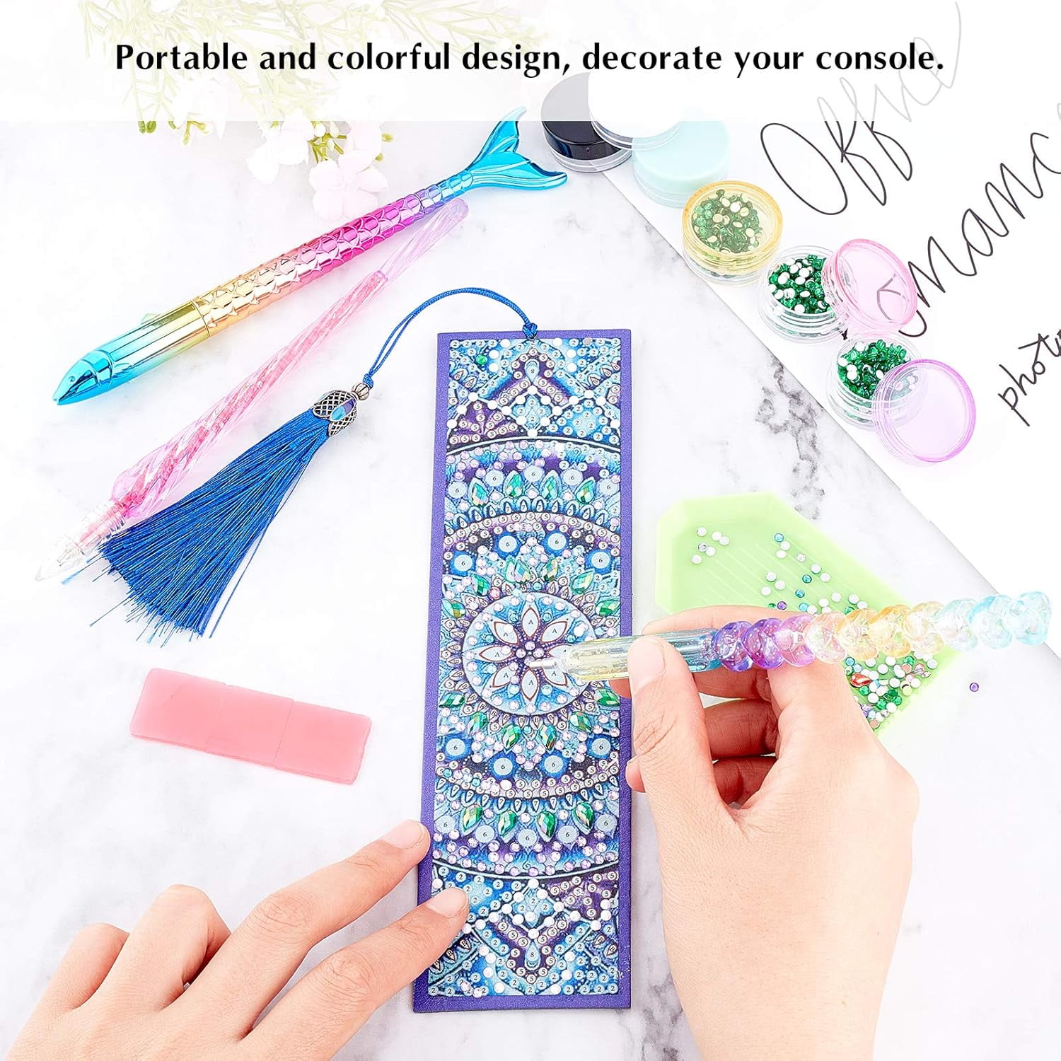 51pcs 5D DIY Painting Tools Diamond Embroidery Stitch Painting Kits with Diamond Storage Case for Painting Embroidery Accessories Supplies Mixed Color