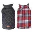 thumbnail image 2 of Abrigo para perro, chaqueta reversible a cuadros para perro, para otoño e invierno, que se puede utilizar para mantener el calor, 2 of 2
