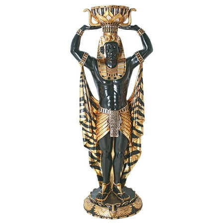Design Toscano Cleopatra s Egyptian Nubian Guard with Urn: Grand-Scale Statue • Hand-cast using real crushed stone bonded with high quality designer resin• Each piece is individually hand-painted by our artisans• Exclusive to the Design Toscano brand and perfect for your home or garden• Suitable for home bar  entertainment area or recreation room