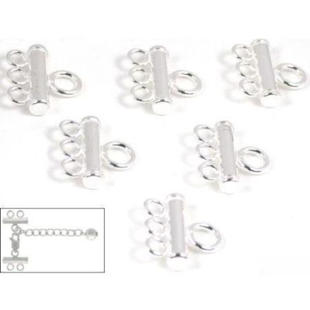 - 6 Sterling Silver 3 Strand Pearl Bead Necklace Parts