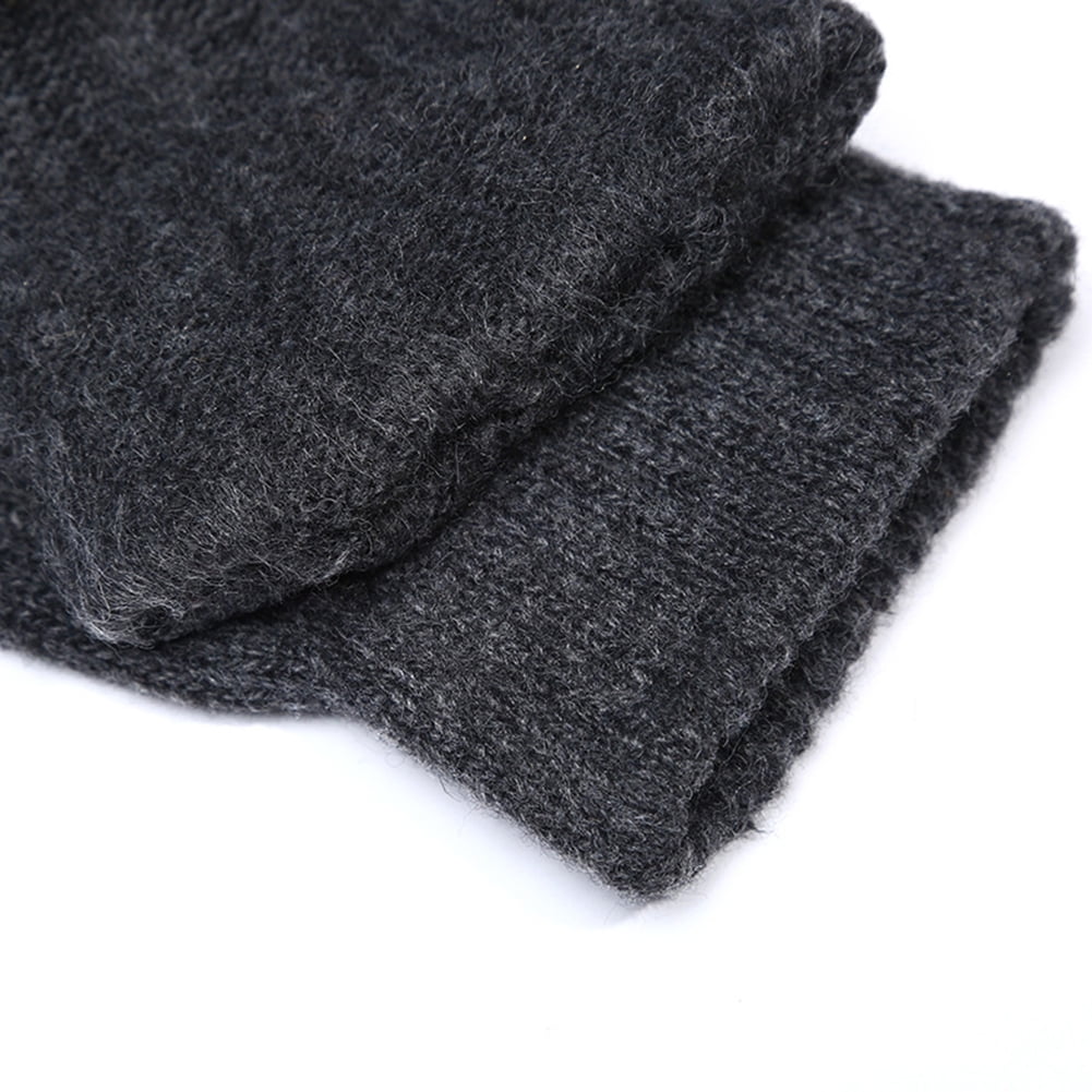 Men/'s Winter Fingerless Half Finger Mittens Soft Warm Knitted Wool Riding Gloves